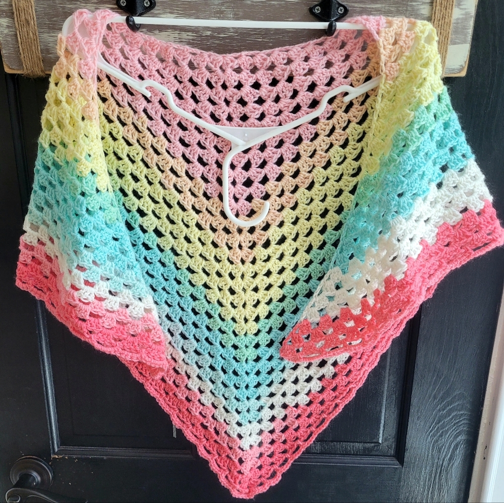 Crochet shawl, triangle scarf
